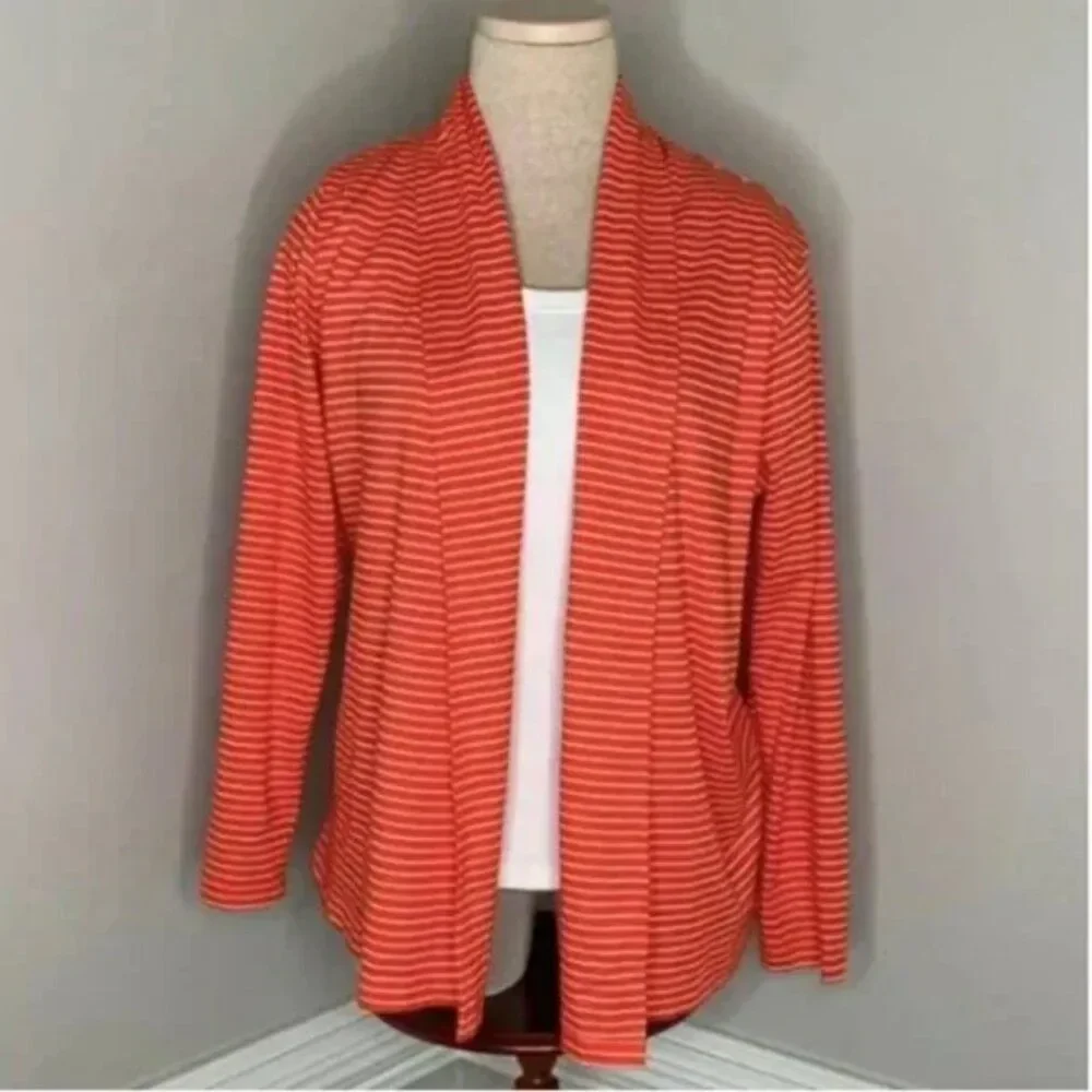 L.L. Bean Women's Striped Shawl Collar Open Front Cardigan Size SP